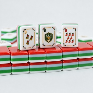 Tuiles de mahjong en acrylique à quatre couches sur le thème de Noël, design moderne et créatif, personnalisables, en stock - Product Image 3