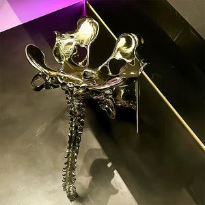 Sedia Singola Moderna di Lusso Italiana, Sedia Alta di Fascia Alta in Ottone e Osso per Sala da Pranzo, Casa, Ufficio, Villa, Bar, Sedia in Rame Puro per Soggiorno - Product Image 2