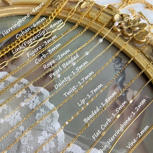 Bracelet pour femme en acier inoxydable plaqué PVD, étanche, avec chaînes de type corde, Figaro, Rolo, maille losanges et trombones, vente en gros - Product Image 4