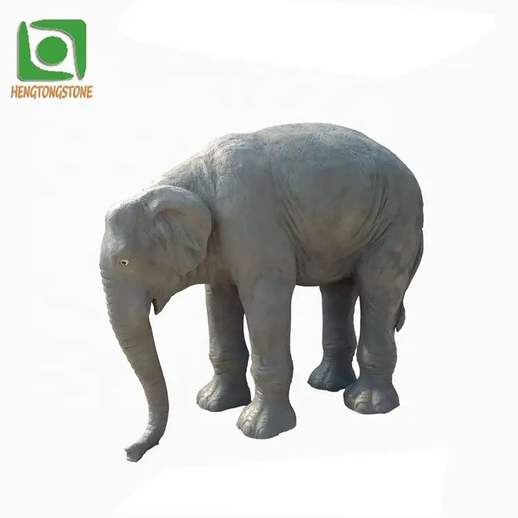 Customized Fiberglass Elephant Sculpture Resin Wild Animal Statue