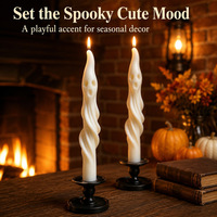 Nouvelles bougies coniques fantômes d'Halloween de 20 cm (7 pouces) faites à la main en cire de soja biodégradable non toxique, parfumées pour l'aromathérapie, pour les fêtes de Noël