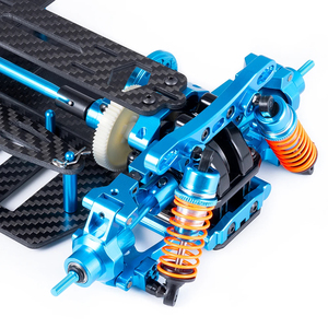 Voll räder Stoßdämpfer Metall legierung & Kunststoff & Kohle faser <span class=keywords><strong>Chassis</strong></span> Rahmen Kit für RC Drift Car Tamiya TT02 1/10 <span class=keywords><strong>DIY</strong></span> Teile - Product Image 5