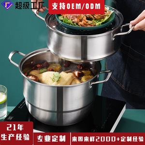 Olla vaporera multicapa de acero inoxidable de 3 niveles, engrosada, para cocinas de gas e inducción. - Product Image 4