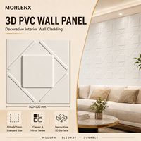 MORLENX Panneau mural 3D carré minimaliste en PVC, cadre flottant, carreau décoratif géométrique pour l'intérieur des appartements et bureaux