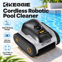 KEGGIE CE RoHS Nettoyeur de piscine robotisé intelligent 5000mAh 150 min 4200 GPH Aspiration Filtre 180 µm Éponge 40 PPI Stationnement automatique