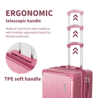 Valise à roulettes personnalisée en ABS, couleur rose, avec roues amovibles pour les voyages et la vie quotidienne