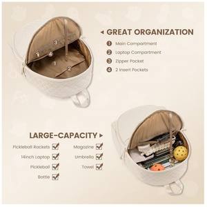 Sac de tennis matelassé léger, sac à dos de grande capacité, sac de raquette de pickleball avec compartiment séparé pour raquette, sac de pickleball - Product Image 5