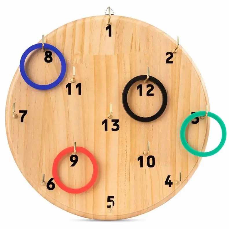 Hook And Ring Toss Game Easy Set Up, Simply Hang and Play. Unique Girls and Boys Gift