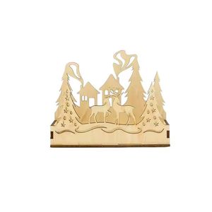Sáng Tạo Giáng Sinh Thiết Kế Mới Hollow Khắc Trang Trí Nội Thất Bằng Gỗ Người Giữ Ngọn Nến Thư Nhà Cây Gỗ Thủ Công Mỹ Nghệ Bằng Gỗ Hộp Tường Dấu Hiệu - Product Image 5
