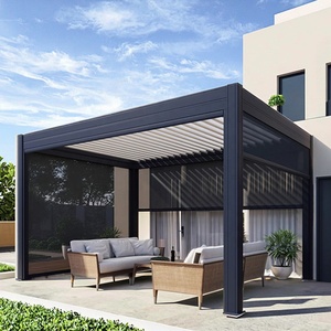 Techo de celosía bioclimática para pérgola de patio de aluminio, parasol impermeable para jardín, uso al aire libre, LED para cenador de patio trasero - Product Image 5