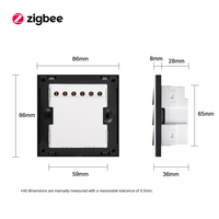Interrupteur intelligent Zigbee/Wi-Fi, panneau en verre trempé blanc effet toucher doux, 6 gangs, sans fil neutre, IP20, 16A, pour maison connectée, contrôle vocal et via application