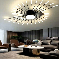 Éclairage intérieur moderne Lumières de maison intelligente Lustre à intensité variable Plafonnier Décoration Salon Plafonniers