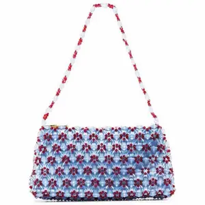 Handmade Flower Beaded Retro Shoulder Bag Trendy Bags For Ladies Purses and Handbags With Colored Flowers