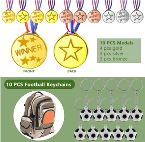 Caja ciega con tema de fútbol, bolsas de globos de juguete, pulsera, medalla, llavero, silbato, bolígrafo, tatuaje, pegatina para suministros de eventos deportivos - Product Image 6