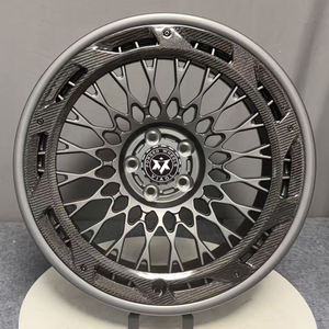 Viaol Jantes grises en alliage forgé personnalisées de 16 à 24 pouces Anneau en fibre de carbone 5*120 5*112 Aluminium doré pour 911 Macan RS6 S63 G80 S60 - Product Image 2