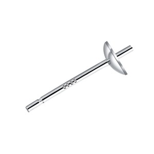S925 Sterling Silver Bowl-Shaped Earring <b>Posts</b> <b>Round</b> Jewelry Pin For Earring Making Wholesale Components - Product Image 4