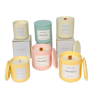 Bougie parfumée artisanale en cire de soja dans un pot en céramique, décoration de maison pour Thanksgiving et Noël, bougies d'<span class=keywords><strong>aromathérapie</strong></span> haut de gamme - Product Image 4