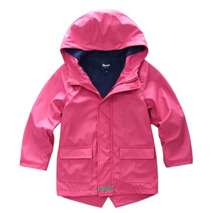 Giacca antipioggia per ragazze, cappotto foderato in pile, giacca antipioggia in PU per bambini, cappotto impermeabile da esterno con cappuccio. - Product Image 1