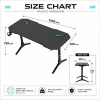 Escritorio Gamer Aor Esports 2026 Moderno de Alta Calidad, Personalizado, de Fibra de Carbono Negra con Luz LED, Mesa para Juegos de PC