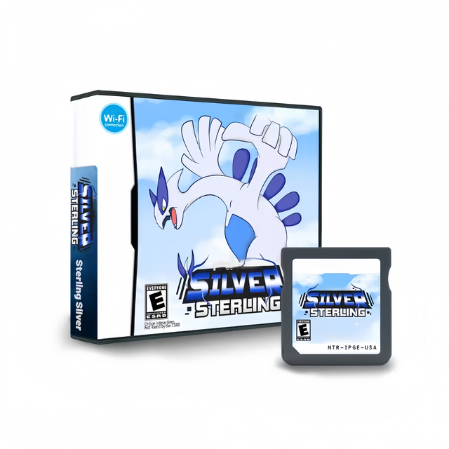 Pokedmoned Sterling Silver for Nintendo DS/2DS/3DS/DSi Video Game Cartridge Console Card Made of Durable Plastic
