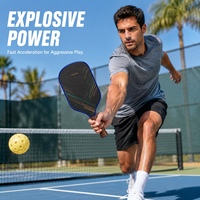 Raquette de pickleball en fibre de carbone Bronze-et-Vert Power Line T700 14 mm avec support OEM/ODM et certification USA Pickleball