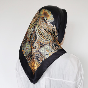 Custom High Quality <strong>Women</strong> Fashion Printed <strong>Silk</strong> Satin Square <strong>Scarf</strong> Shawl Belly Dance <strong>Silk</strong> <strong>Scarf</strong> - Product Image 6