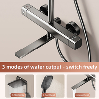 Meilleure vente en stock : Ensemble de douche thermostatique à touches piano, 4 modes, 4 sorties, jet doux, chromé – Le favori d'Europe et d'Amérique