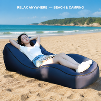 Canapé gonflable d'extérieur, chaise longue de plage, lit de repos portable, matelas en tissu composite