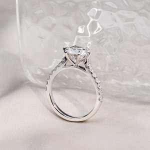 Bague de mode Messi Jewelry MSR-1848 PT950 avec diamant solitaire rond de laboratoire, bague en diamant cultivé en laboratoire - Product Image 4