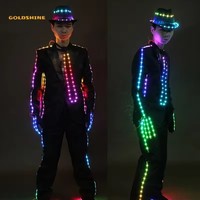 Costumes LED Lumineux pour Robot Dansant, Tenue de Scène Scintillante, Accessoires de Spectacle du Nouvel An, Nouveautés de Fête, Ensemble Emballé
