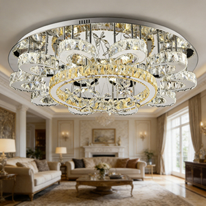 โคมไฟเพดานแฟนซี, โคมไฟคริสตัล LED ทรงดอกไม้สำหรับตกแต่งบ้านโคมไฟระย้าติดเพดานที่ทันสมัย - Product Image 6