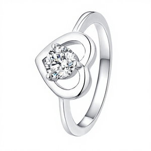 Wedding <b>Rings</b> for Women Moissanite White Gold Heart Shape Prong Setting Trendy Bridal Engagement <b>Ring</b> <b>Adjustable</b> S925 - Product Image 4