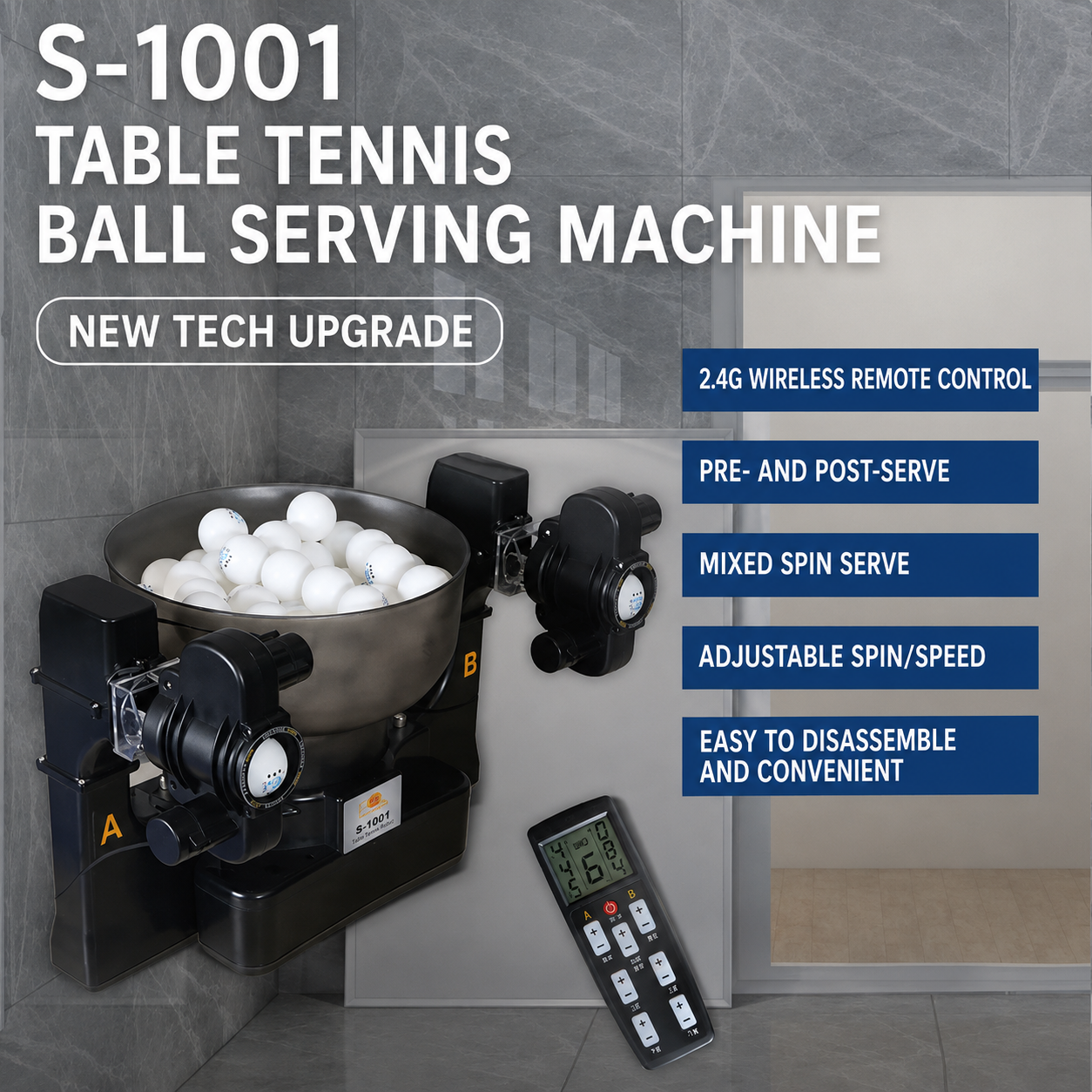 Huipang S1001 Double Head Multifunctional Robot 40MM+ Ball Table Tennis Product