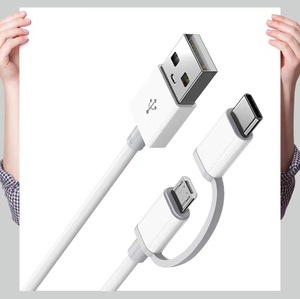 Cable <span class=keywords><strong>Micro</strong></span> <span class=keywords><strong>USB</strong></span> tipo C 2 en 1, cargador de teléfono de carga rápida, datos para Xiaomi, <span class=keywords><strong>Huawei</strong></span>, Samsung, <span class=keywords><strong>USB</strong></span> C, cable <span class=keywords><strong>Micro</strong></span> <span class=keywords><strong>USB</strong></span> - Product Image 4