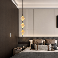 Lustre Minimaliste Créatif en Albâtre Espagnol pour Chambre Principale, Chevet, Porche, Couloir, Salle de Thé, Lampes au-dessus de la Table à Manger