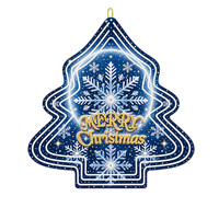 Pendentif en fer plat 2D vintage avec motif timbre postal, pour décoration de porte de maison de Noël, personnalisable
