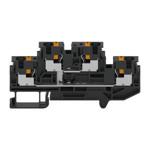 Elektrische Federklemmen 4-polig 2-lagig Schienenblock-Verbinder Aluminiumlegierung Messingbeschichtet 300V Yulian CE/ROHS ISO GUS - Product Image 5