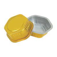 Conteneur en aluminium hexagonal doré robuste de 400 ml, boîte en aluminium jetable épaissie pour la cuisson et l'emballage alimentaire à emporter