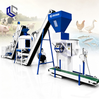 Usine de fabrication de granulés d'aliments pour animaux de ferme (bétail et volaille) personnalisée de 1 à 8 tonnes par heure avec panneau de commande automatisé pour poulets de chair et poulets de basse-cour