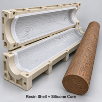 Moule décoratif en résine Tietuo + noyau en silicone pour colonne en bois PU C295-G1, résistant à la chaleur, fabrication en usine, MOQ 1 ensemble