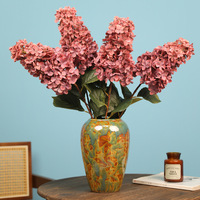 Bunga Hydrangea Buatan dari Kain Sutra Tiruan yang Realistis untuk Dekorasi Rumah Mewah di Hari Valentine, Thanksgiving, Warna Musim Gugur