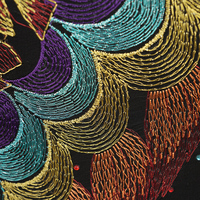 Soie Pure 8 Mm 112cm de largeur teinte et broderie avec fil de Viscose brillant Style musulman soie