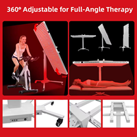 Support mobile de luminothérapie rouge électrique pour le corps entier avec télécommande et réglage motorisé en aluminium de qualité médicale