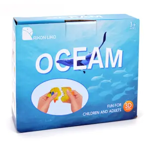 2020 Intelligent 3D Puzzle Educational Toys DIY Jigsaw Puzzle Ocean Game Plastic Assembly Animal Kids Education Toy Color Box