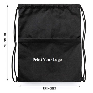 Lightweight Drawstring Backpack 9 Colors Front Pocket Gym School Outdoor Sport Cinch <b>Bag</b> Bulk Custom Logo Promotional Sack - Product Image 2