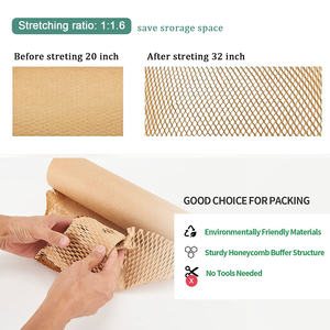 Ingrosso 12 "x 328 'Eco Friendly <span class=keywords><strong>carta</strong></span> <span class=keywords><strong>da</strong></span> imballaggio a nido d'ape involucro bianco <span class=keywords><strong>marrone</strong></span> nero rotolo di <span class=keywords><strong>carta</strong></span> a nido d'ape Kraft - Product Image 2