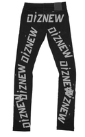 Pantalons en denim délavé personnalisés DiZNEW, pantalons déchirés brodés, couture, taille plus, rue, rock, jeans pour hommes