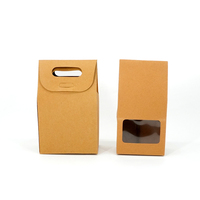 Bolsa de Papel Kraft Plegable con Cierre Automático y Ventana Transparente para Empacar Pastelería Casera para Llevar