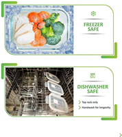 Boîte à lunch en verre hermétique avec couvercles verrouillables Four à micro-ondes Congélateur Passe au lave-vaisselle-Récipient alimentaire