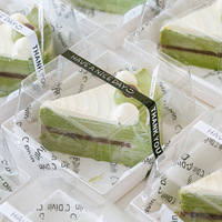 Boîte à gâteau mousse carrée recyclable anti-buée de 3 à 5 pouces de haut avec étiquette personnalisée d'estampage pour emballage de sandwich et de pain en gros